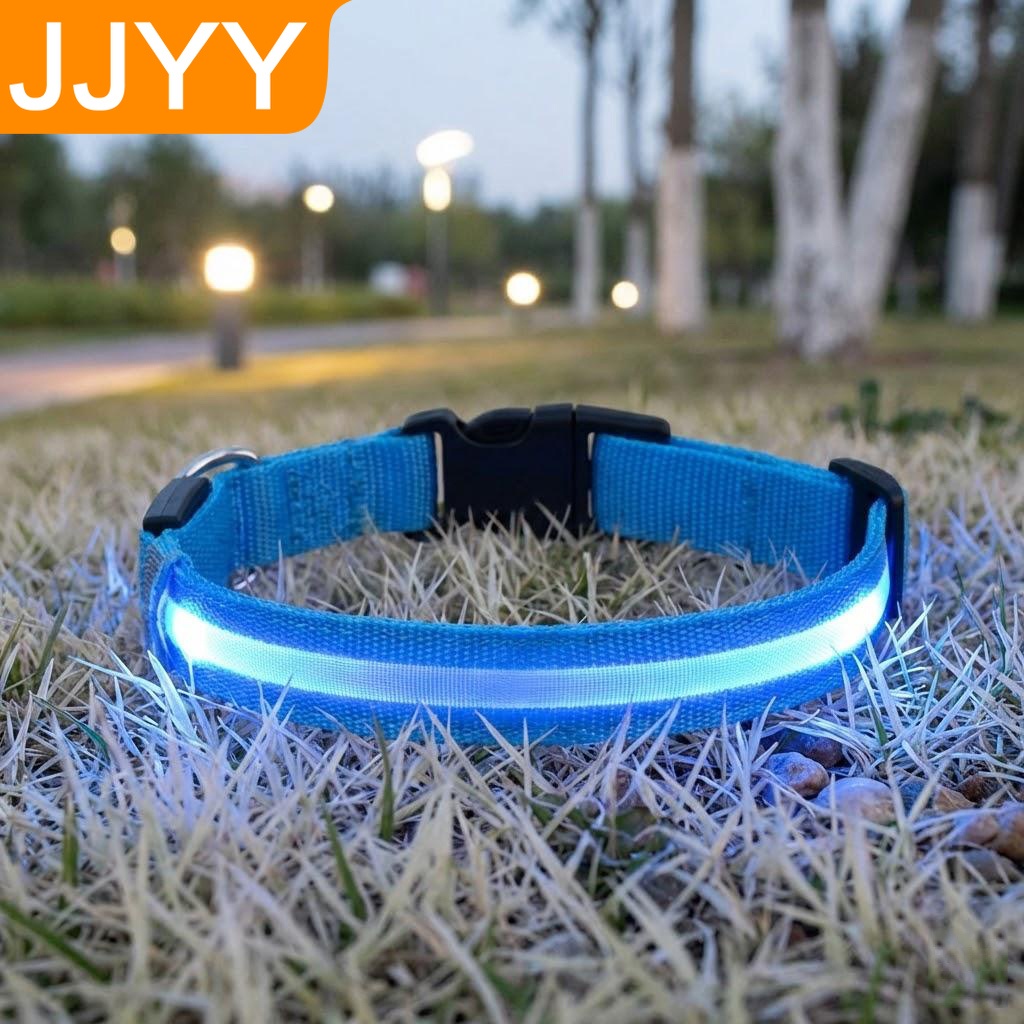 Tech Dog Accessories - Kalung Anjing LED Reflektif Nylon, Kalung