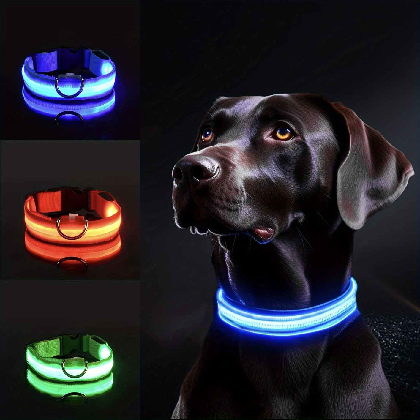 Tech Dog Accessories - Kerah anjing LED reflektif untuk keamanan