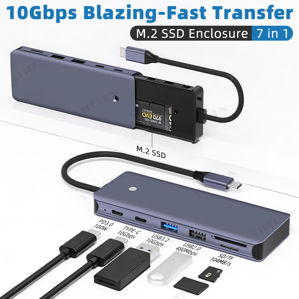 Hub USB C 7in1 untuk MacBook P - Portable Ssd Enclosure ulasan dan harga