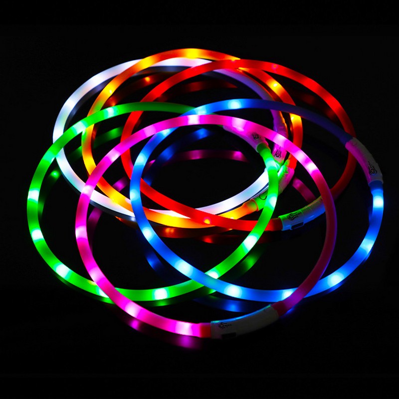 Kerah anjing LED silikon, isi  - Tech Dog Accessories ulasan dan harga